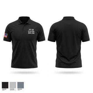Short Sleeve Performance Polo, 1-67 AR, 51st ESB, 40th ESB, Army, Teamtime, Team time, sublimation, custom sports apparel, team uniforms, spirit wear, spiritwear, sports uniforms, custom shirts, team store, custom team store, fundraiser sports, apparel fundraiser