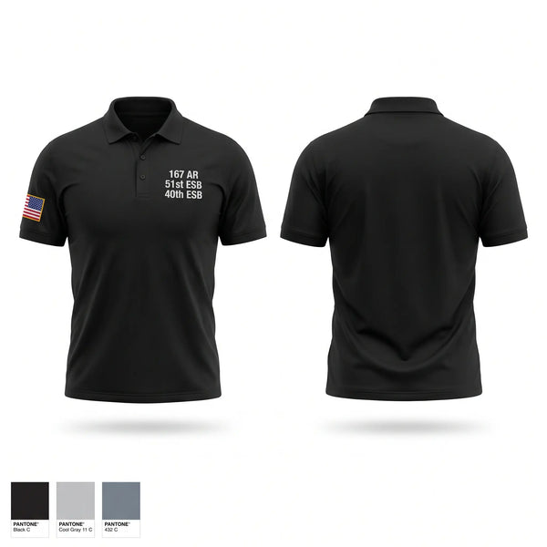 Short Sleeve Performance Polo, 1-67 AR, 51st ESB, 40th ESB, Army, Teamtime, Team time, sublimation, custom sports apparel, team uniforms, spirit wear, spiritwear, sports uniforms, custom shirts, team store, custom team store, fundraiser sports, apparel fundraiser