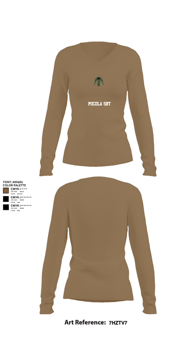 Pocola SRT 80732164 Women's Long Sleeve V-neck Shirt - 2