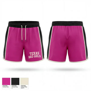 Athletic Shorts With Pockets, Texas Bad Girls, Women's Basketball, Teamtime, Team time, sublimation, custom sports apparel, team uniforms, spirit wear, spiritwear, sports uniforms, custom shirts, team store, custom team store, fundraiser sports, apparel fundraiser