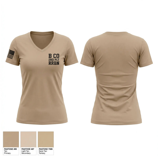 Womens Short Sleeve Vneck Shirt, B CO 2ND PLT RRBN, National Guard, Teamtime, Team time, sublimation, custom sports apparel, team uniforms, spirit wear, spiritwear, sports uniforms, custom shirts, team store, custom team store, fundraiser sports, apparel fundraiser