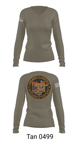 Womens Long Sleeve Vneck Shirt, Cuyahoga County Sheriff, Police, Teamtime, Team time, sublimation, custom sports apparel, team uniforms, spirit wear, spiritwear, sports uniforms, custom shirts, team store, custom team store, fundraiser sports, apparel fundraiser