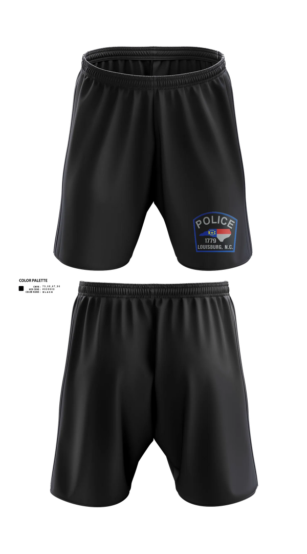 Athletic Shorts With Pockets, Louisburg Police Department, Police, Teamtime, Team time, sublimation, custom sports apparel, team uniforms, spirit wear, spiritwear, sports uniforms, custom shirts, team store, custom team store, fundraiser sports, apparel fundraiser