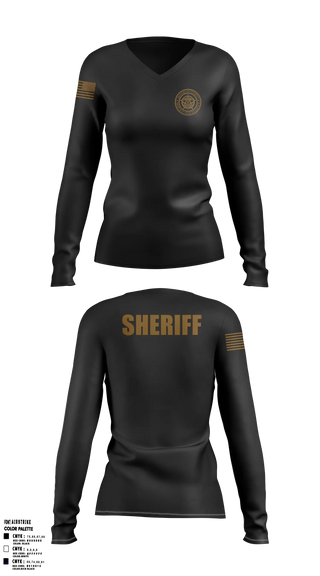 Womens Long Sleeve Vneck Shirt, Webster County Sheriff's Office, Police, Teamtime, Team time, sublimation, custom sports apparel, team uniforms, spirit wear, spiritwear, sports uniforms, custom shirts, team store, custom team store, fundraiser sports, apparel fundraiser