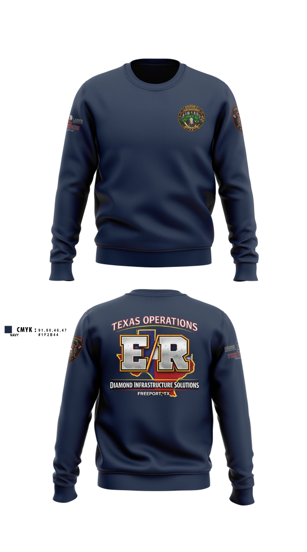 Crew Neck Sweatshirt, Station 2, Fire Department, Teamtime, Team time, sublimation, custom sports apparel, team uniforms, spirit wear, spiritwear, sports uniforms, custom shirts, team store, custom team store, fundraiser sports, apparel fundraiser