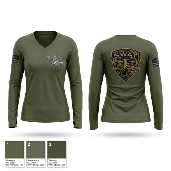 Womens Long Sleeve Vneck Shirt, SWAT, Police, Teamtime, Team time, sublimation, custom sports apparel, team uniforms, spirit wear, spiritwear, sports uniforms, custom shirts, team store, custom team store, fundraiser sports, apparel fundraiser