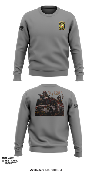 Crew Neck Sweatshirt, WCESD1 B shift, Fire Department, Teamtime, Team time, sublimation, custom sports apparel, team uniforms, spirit wear, spiritwear, sports uniforms, custom shirts, team store, custom team store, fundraiser sports, apparel fundraiser