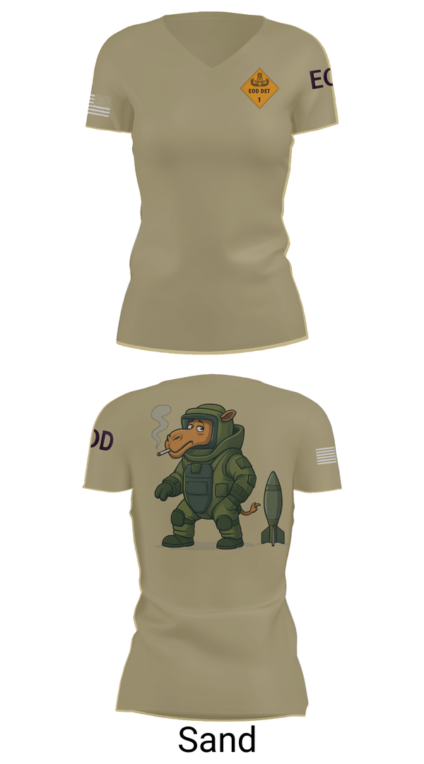 Womens Short Sleeve Vneck Shirt, 1st EOD DET, , Teamtime, Team time, sublimation, custom sports apparel, team uniforms, spirit wear, spiritwear, sports uniforms, custom shirts, team store, custom team store, fundraiser sports, apparel fundraiser