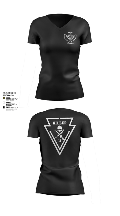 Killer Troop 1st PLT 84935125 Women's Short Sleeve V-neck Shirt - 100