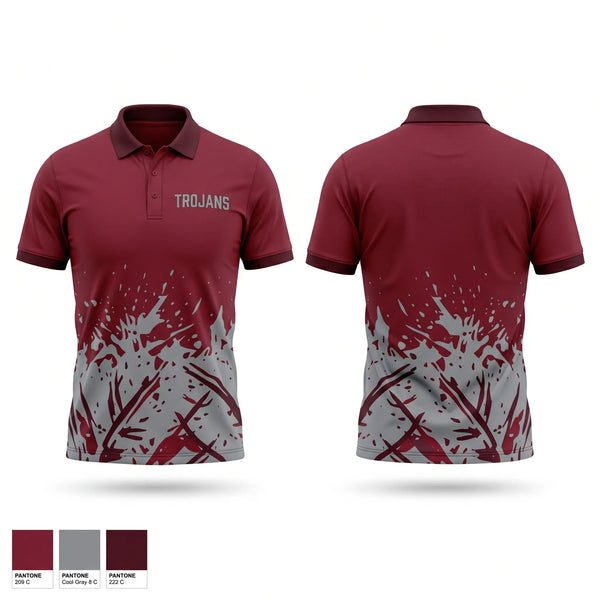 Short Sleeve Performance Polo, Trojans, Softball, Teamtime, Team time, sublimation, custom sports apparel, team uniforms, spirit wear, spiritwear, sports uniforms, custom shirts, team store, custom team store, fundraiser sports, apparel fundraiser