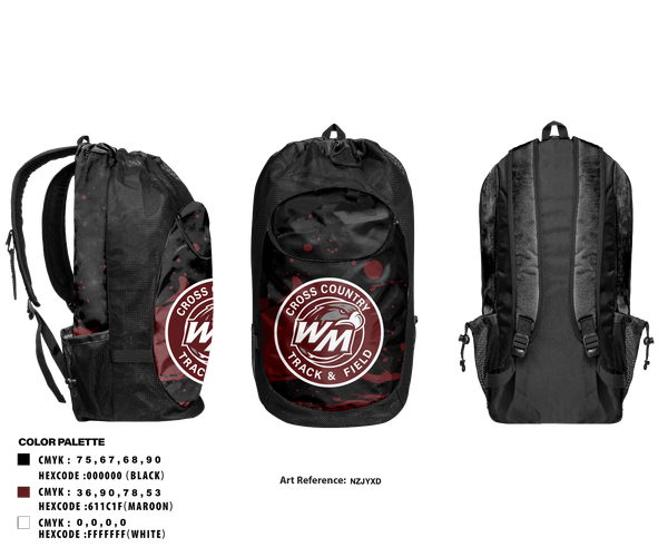 Gear Bag, West Mecklenburg, Track & Field, Teamtime, Team time, sublimation, custom sports apparel, team uniforms, spirit wear, spiritwear, sports uniforms, custom shirts, team store, custom team store, fundraiser sports, apparel fundraiser
