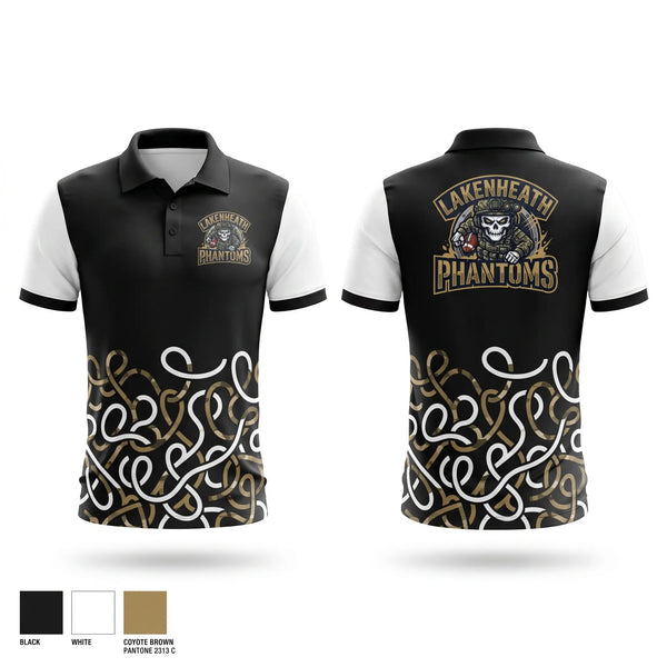 Short Sleeve Performance Polo, Lakenheath Phantoms, Men's Soccer, Teamtime, Team time, sublimation, custom sports apparel, team uniforms, spirit wear, spiritwear, sports uniforms, custom shirts, team store, custom team store, fundraiser sports, apparel fundraiser