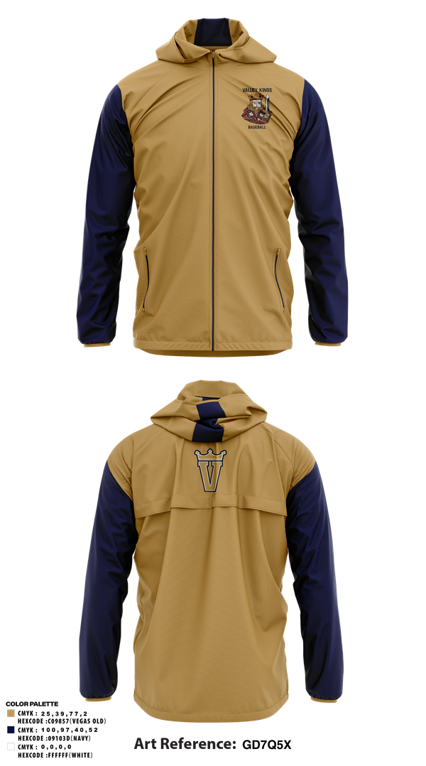 Windbreaker, Valley Kings, Baseball, Teamtime, Team time, sublimation, custom sports apparel, team uniforms, spirit wear, spiritwear, sports uniforms, custom shirts, team store, custom team store, fundraiser sports, apparel fundraiser