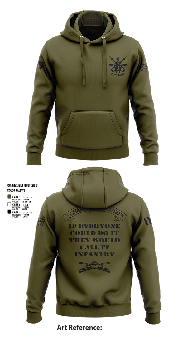 Hoodie, Charlie Co, Army, Teamtime, Team time, sublimation, custom sports apparel, team uniforms, spirit wear, spiritwear, sports uniforms, custom shirts, team store, custom team store, fundraiser sports, apparel fundraiser