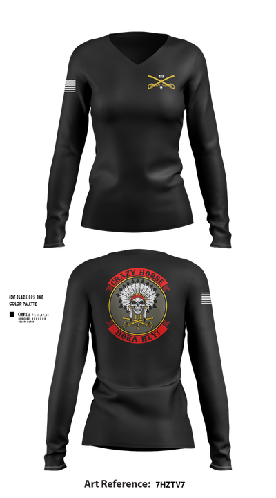 C TROOP 2/13 CAV 77339445 Women's Long Sleeve V-neck Shirt - 1