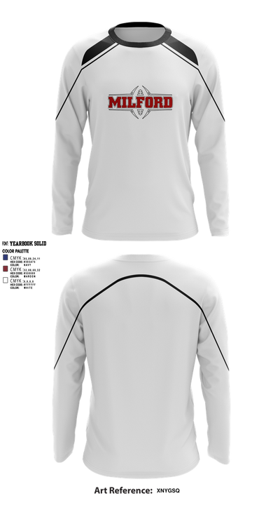 Milford Eagles Pop Warner Football and Cheer 85500081 Long Sleeve Performance Shirt 8