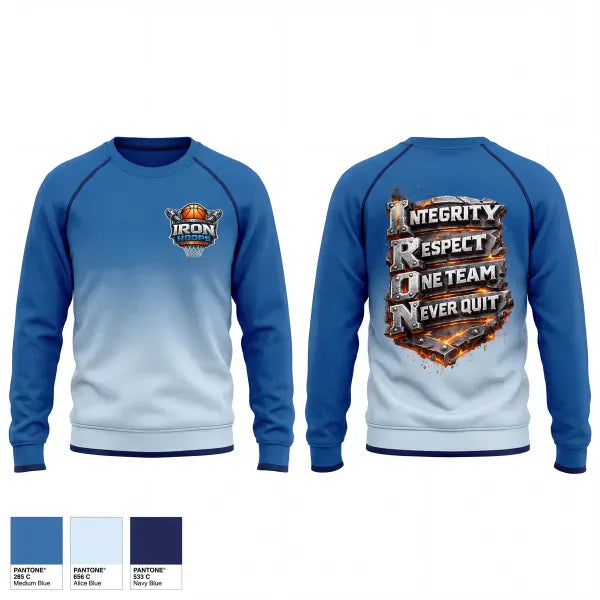 Crew Neck Sweatshirt, Iron Hoops, Men's Basketball, Teamtime, Team time, sublimation, custom sports apparel, team uniforms, spirit wear, spiritwear, sports uniforms, custom shirts, team store, custom team store, fundraiser sports, apparel fundraiser