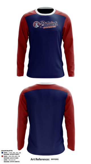 Long Sleeve Performance Shirt, Lenape Valley Patriots, Baseball, Teamtime, Team time, sublimation, custom sports apparel, team uniforms, spirit wear, spiritwear, sports uniforms, custom shirts, team store, custom team store, fundraiser sports, apparel fundraiser