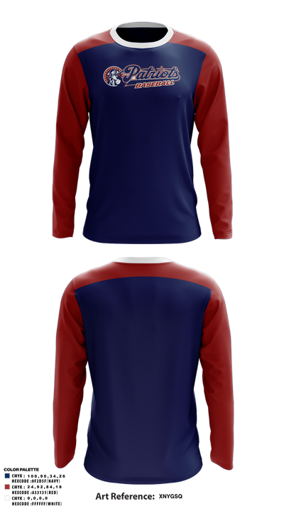 Lenape Valley Patriots 53127834 Long Sleeve Performance Shirt 1
