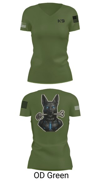 Womens Short Sleeve Vneck Shirt, Willoughby K9, Police, Teamtime, Team time, sublimation, custom sports apparel, team uniforms, spirit wear, spiritwear, sports uniforms, custom shirts, team store, custom team store, fundraiser sports, apparel fundraiser