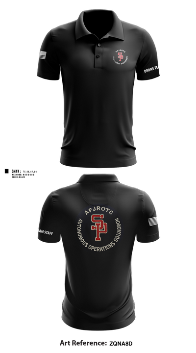 AFJROTC MS-081 DRONE TEAM 88778530 Short Sleeve Performance Polo - 218