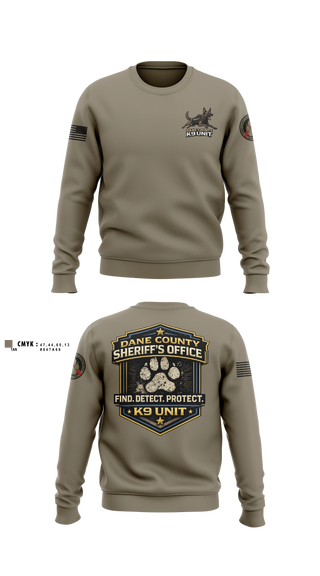 Crew Neck Sweatshirt, Dane County K9, Police, Teamtime, Team time, sublimation, custom sports apparel, team uniforms, spirit wear, spiritwear, sports uniforms, custom shirts, team store, custom team store, fundraiser sports, apparel fundraiser