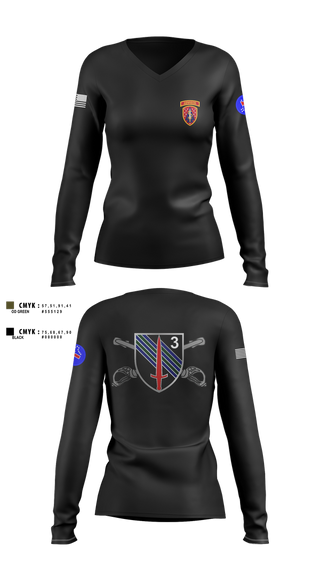 Womens Long Sleeve Vneck Shirt, 5th SFAB, Army, Teamtime, Team time, sublimation, custom sports apparel, team uniforms, spirit wear, spiritwear, sports uniforms, custom shirts, team store, custom team store, fundraiser sports, apparel fundraiser