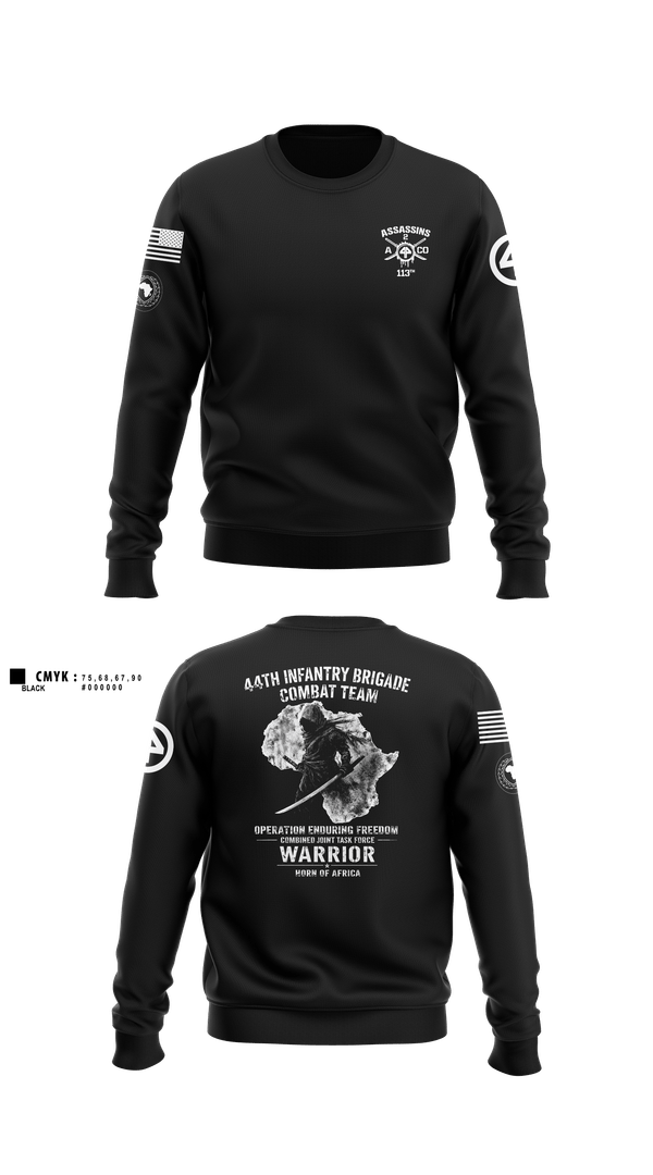Crew Neck Sweatshirt, 44th IBCT, Army, Teamtime, Team time, sublimation, custom sports apparel, team uniforms, spirit wear, spiritwear, sports uniforms, custom shirts, team store, custom team store, fundraiser sports, apparel fundraiser