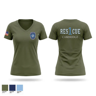 Womens Short Sleeve Vneck Shirt, Cambridge Rescue 1, Fire Department, Teamtime, Team time, sublimation, custom sports apparel, team uniforms, spirit wear, spiritwear, sports uniforms, custom shirts, team store, custom team store, fundraiser sports, apparel fundraiser