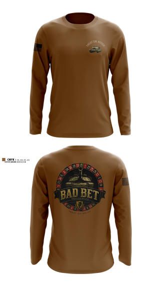 Long Sleeve Performance Shirt, BadBet Company, 2-12CAV, Army, Teamtime, Team time, sublimation, custom sports apparel, team uniforms, spirit wear, spiritwear, sports uniforms, custom shirts, team store, custom team store, fundraiser sports, apparel fundraiser