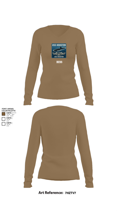 BESS 9465728 Women's Long Sleeve V-neck Shirt - 2