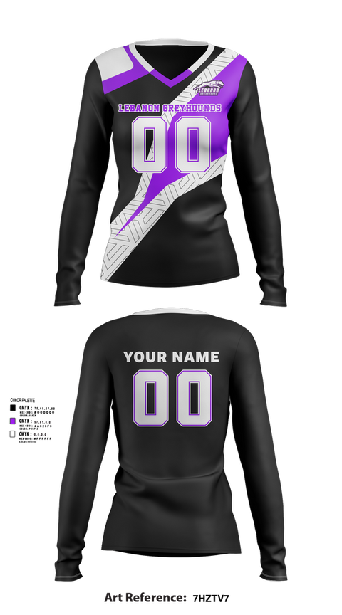 Womens Long Sleeve Vneck Shirt, Lebanon Greyhounds, Spirit Store, Teamtime, Team time, sublimation, custom sports apparel, team uniforms, spirit wear, spiritwear, sports uniforms, custom shirts, team store, custom team store, fundraiser sports, apparel fundraiser