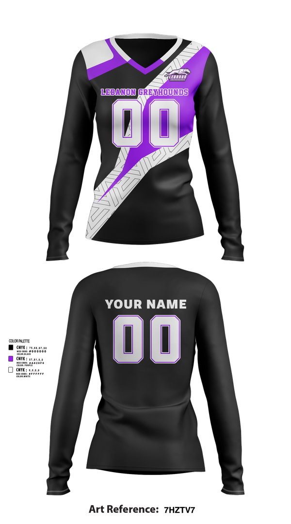 Womens Long Sleeve Vneck Shirt, Lebanon Greyhounds, Spirit Store, Teamtime, Team time, sublimation, custom sports apparel, team uniforms, spirit wear, spiritwear, sports uniforms, custom shirts, team store, custom team store, fundraiser sports, apparel fundraiser