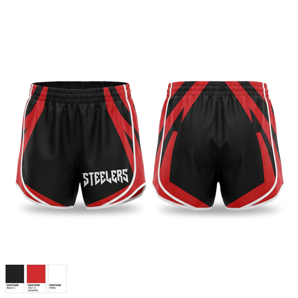 Womens Shorts, STEELERS, , Teamtime, Team time, sublimation, custom sports apparel, team uniforms, spirit wear, spiritwear, sports uniforms, custom shirts, team store, custom team store, fundraiser sports, apparel fundraiser