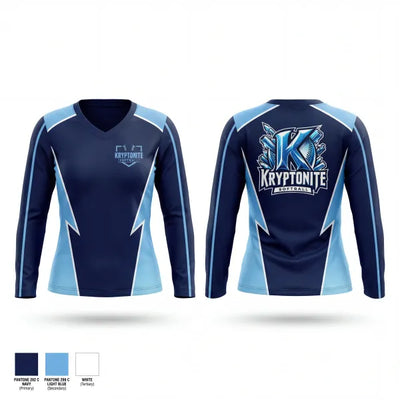 Kryptonite 8U (Burns, TN) 59860808 Women's Long Sleeve V-neck Shirt - 1