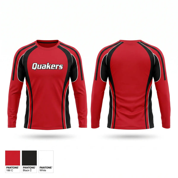 Long Sleeve Performance Shirt, Quakers, Softball, Teamtime, Team time, sublimation, custom sports apparel, team uniforms, spirit wear, spiritwear, sports uniforms, custom shirts, team store, custom team store, fundraiser sports, apparel fundraiser