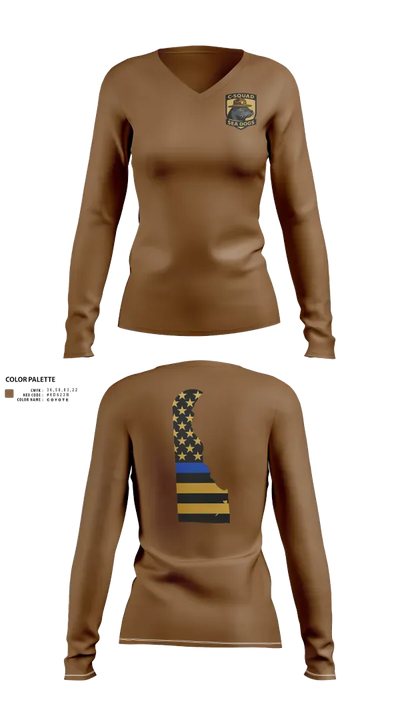 C-Squad 9776346 Women's Long Sleeve V-neck Shirt - 23