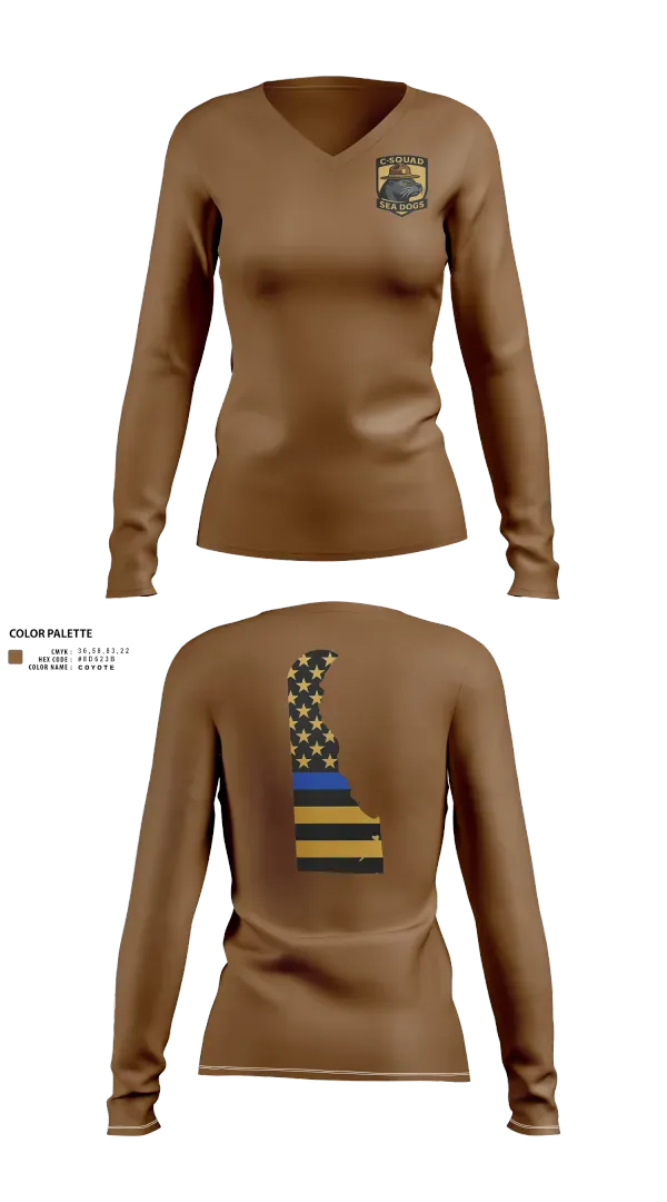 Womens Long Sleeve Vneck Shirt, C-Squad, Police, Teamtime, Team time, sublimation, custom sports apparel, team uniforms, spirit wear, spiritwear, sports uniforms, custom shirts, team store, custom team store, fundraiser sports, apparel fundraiser