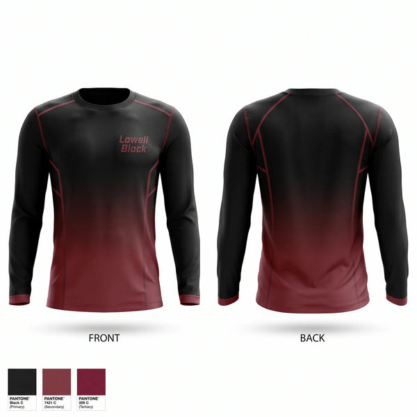 Long Sleeve Performance Shirt, Lowell black, Baseball, Teamtime, Team time, sublimation, custom sports apparel, team uniforms, spirit wear, spiritwear, sports uniforms, custom shirts, team store, custom team store, fundraiser sports, apparel fundraiser