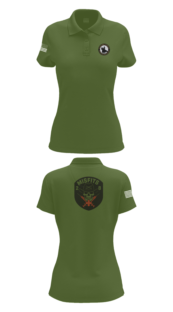 Womens Short Sleeve Performance Polo, 2-8 Cav, HHC, Medic Platoon, , Teamtime, Team time, sublimation, custom sports apparel, team uniforms, spirit wear, spiritwear, sports uniforms, custom shirts, team store, custom team store, fundraiser sports, apparel fundraiser