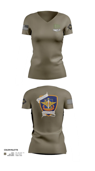 640th ASB Bravo Company 67727556 Women's Short Sleeve V-neck Shirt - 22