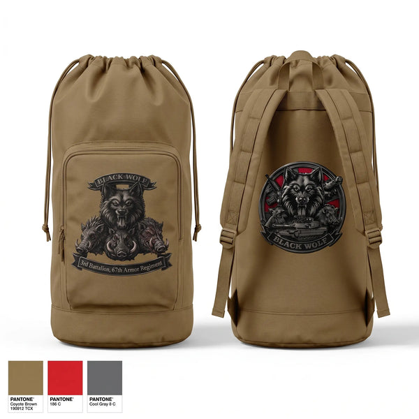 Gear Bag, Black Wolf Company, 3-67 AR, Army, Teamtime, Team time, sublimation, custom sports apparel, team uniforms, spirit wear, spiritwear, sports uniforms, custom shirts, team store, custom team store, fundraiser sports, apparel fundraiser