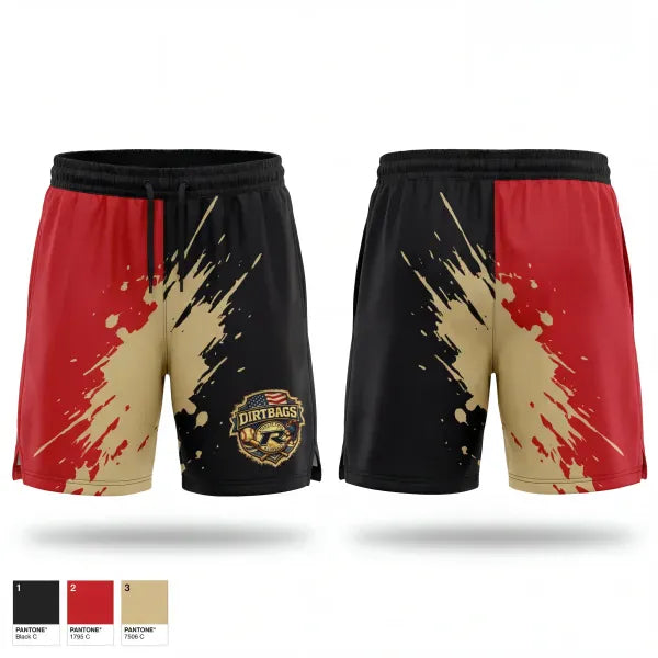Athletic Shorts With Pockets, Dirtbags, Baseball, Teamtime, Team time, sublimation, custom sports apparel, team uniforms, spirit wear, spiritwear, sports uniforms, custom shirts, team store, custom team store, fundraiser sports, apparel fundraiser