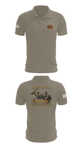 Short Sleeve Performance Polo, 279TH Engineer Detachment, Army, Teamtime, Team time, sublimation, custom sports apparel, team uniforms, spirit wear, spiritwear, sports uniforms, custom shirts, team store, custom team store, fundraiser sports, apparel fundraiser