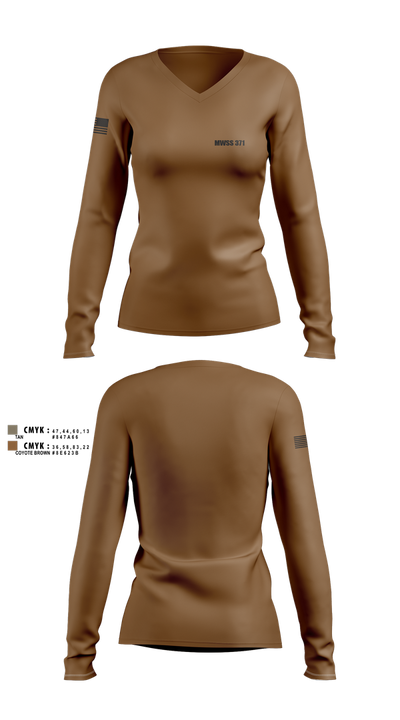 MWSS 371 75679436 Women's Long Sleeve V-neck Shirt - 1