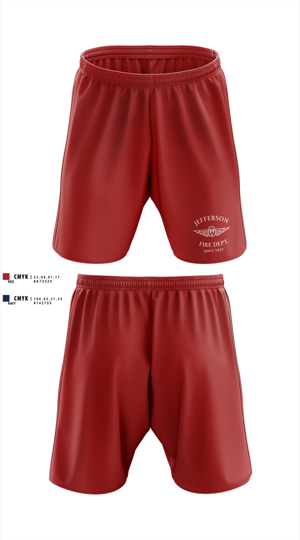 Athletic Shorts With Pockets, Jefferson vol Fire Dept, Fire Department, Teamtime, Team time, sublimation, custom sports apparel, team uniforms, spirit wear, spiritwear, sports uniforms, custom shirts, team store, custom team store, fundraiser sports, apparel fundraiser