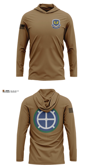Long Sleeve hooded sunshirt, 35th ID OSJA, National Guard, Teamtime, Team time, sublimation, custom sports apparel, team uniforms, spirit wear, spiritwear, sports uniforms, custom shirts, team store, custom team store, fundraiser sports, apparel fundraiser
