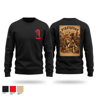 Crew Neck Sweatshirt, Station 1, Fire Department, Teamtime, Team time, sublimation, custom sports apparel, team uniforms, spirit wear, spiritwear, sports uniforms, custom shirts, team store, custom team store, fundraiser sports, apparel fundraiser