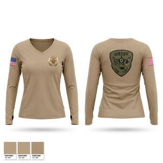 Womens Long Sleeve Vneck Shirt, Bryan County Sheriff’s Department, Police, Teamtime, Team time, sublimation, custom sports apparel, team uniforms, spirit wear, spiritwear, sports uniforms, custom shirts, team store, custom team store, fundraiser sports, apparel fundraiser