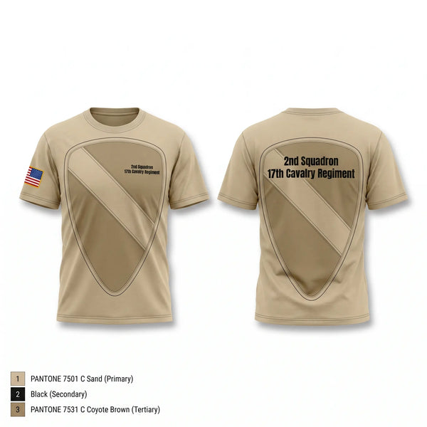 Old School Cotton Feel Shirt, 2nd Squadron 17th Cavalry Regiment, Army, Teamtime, Team time, sublimation, custom sports apparel, team uniforms, spirit wear, spiritwear, sports uniforms, custom shirts, team store, custom team store, fundraiser sports, apparel fundraiser